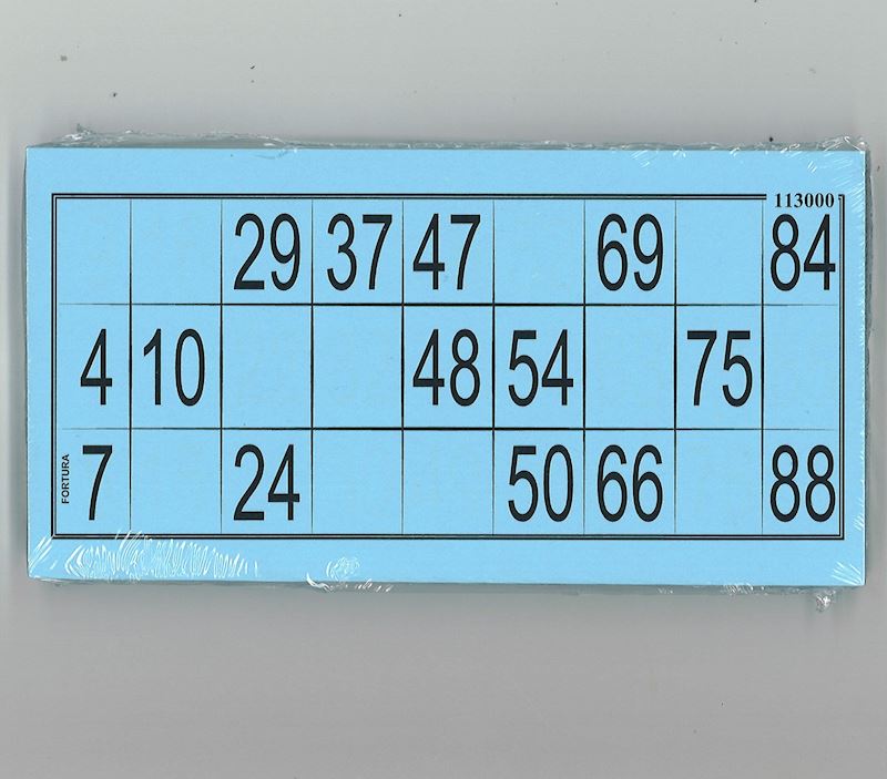 Lottokarten, 14,5x7,5, Papier, blau 100 Blatt