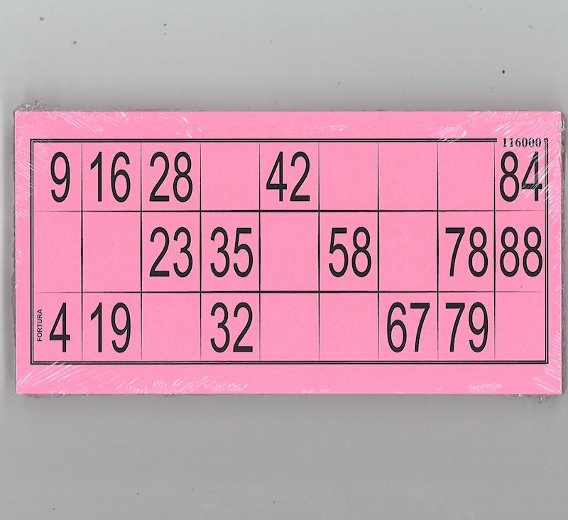 Lottokarten, 14,5x7,5, Papier, rosa 100 Blatt