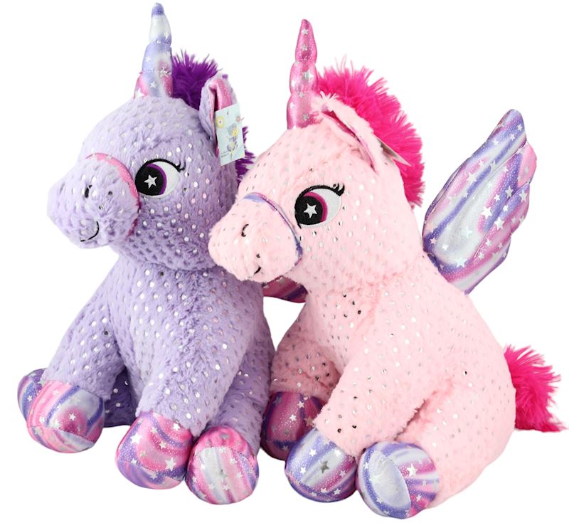 Plüsch Einhorn 35 cm 2 Farben, lila rosa