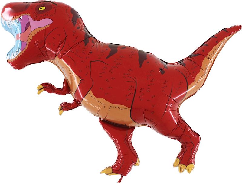 Ballon alum. ouvert Dinosaure T-Rex rouge
