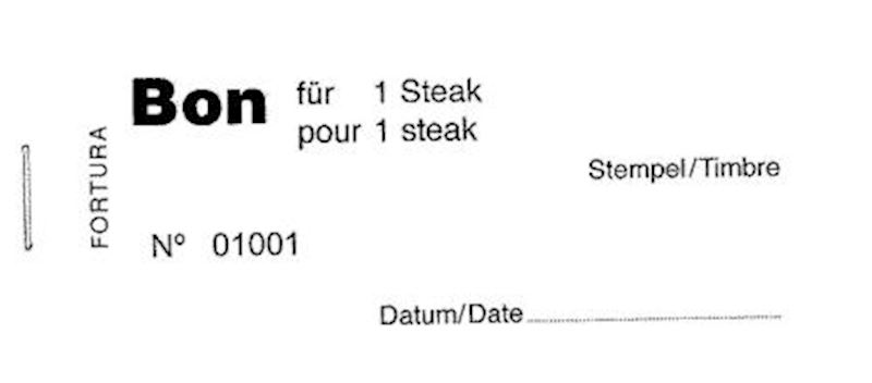 Bonblöckli mit 100 Bons für 1 Steak