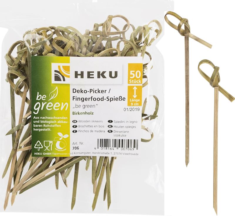 Deko-Picker be green 50 Stk. 9 cm Bambus