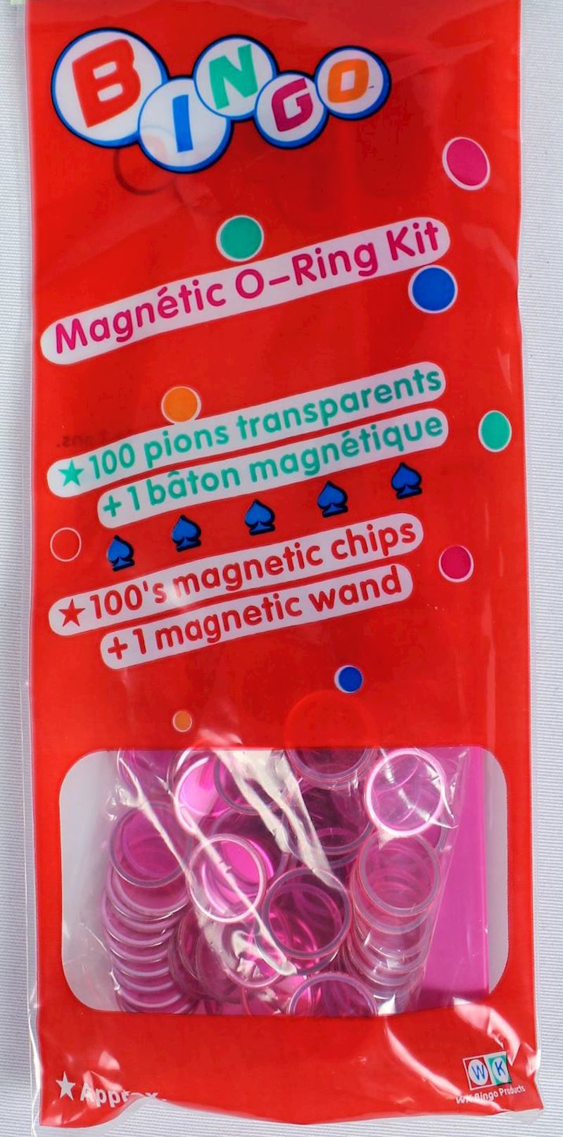 Magnetstab Lotto mit 100 Chips pink