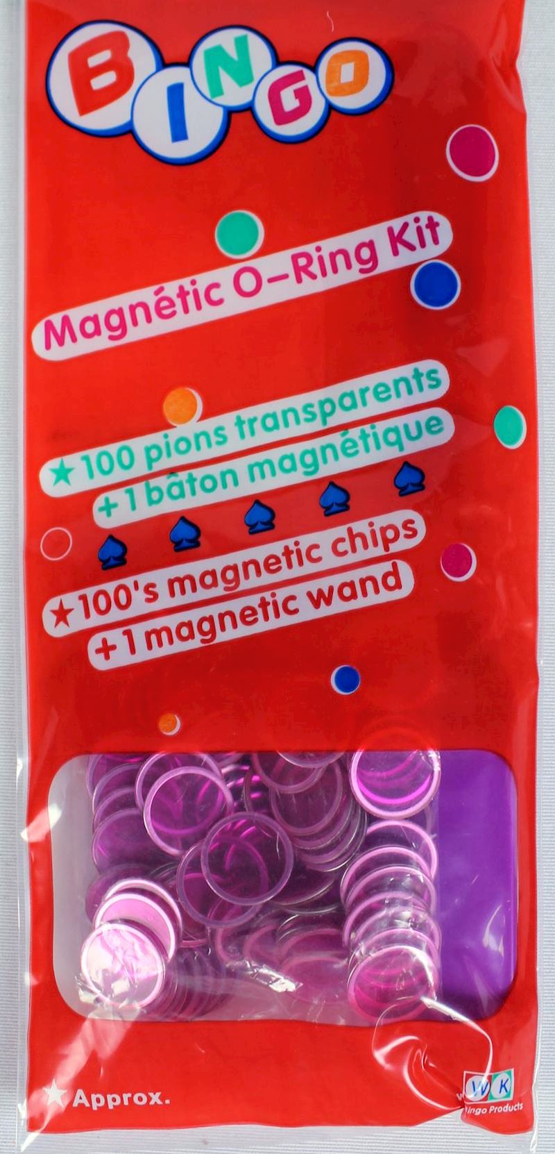 Magnetstab Lotto mit 100 Chips violett
