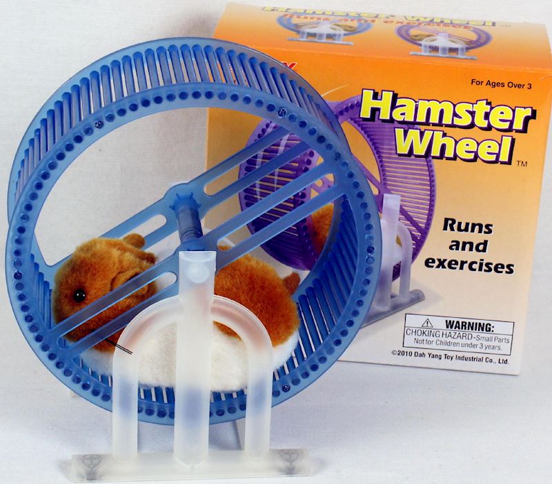Hamsterrad 15 cm mit Hamster blau 2 Batterien AAA exkl