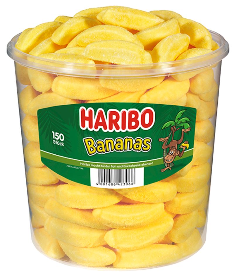 HARIBO Bananas in der Dose à 150 Stk.