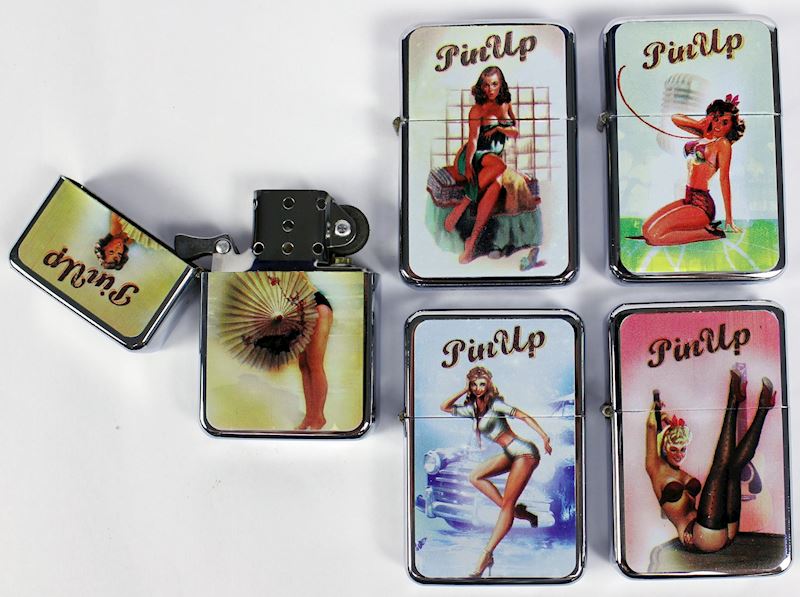 Benzinfeuerzeug Pin Up Girls 5xsort. leer