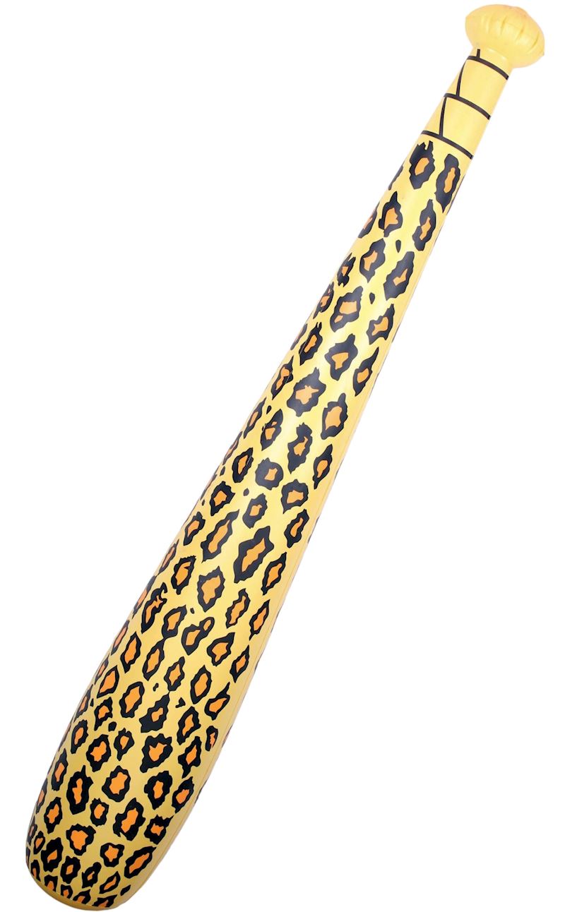 Aufblasbarer B-Schläger 90 cm Leoparden-Look
