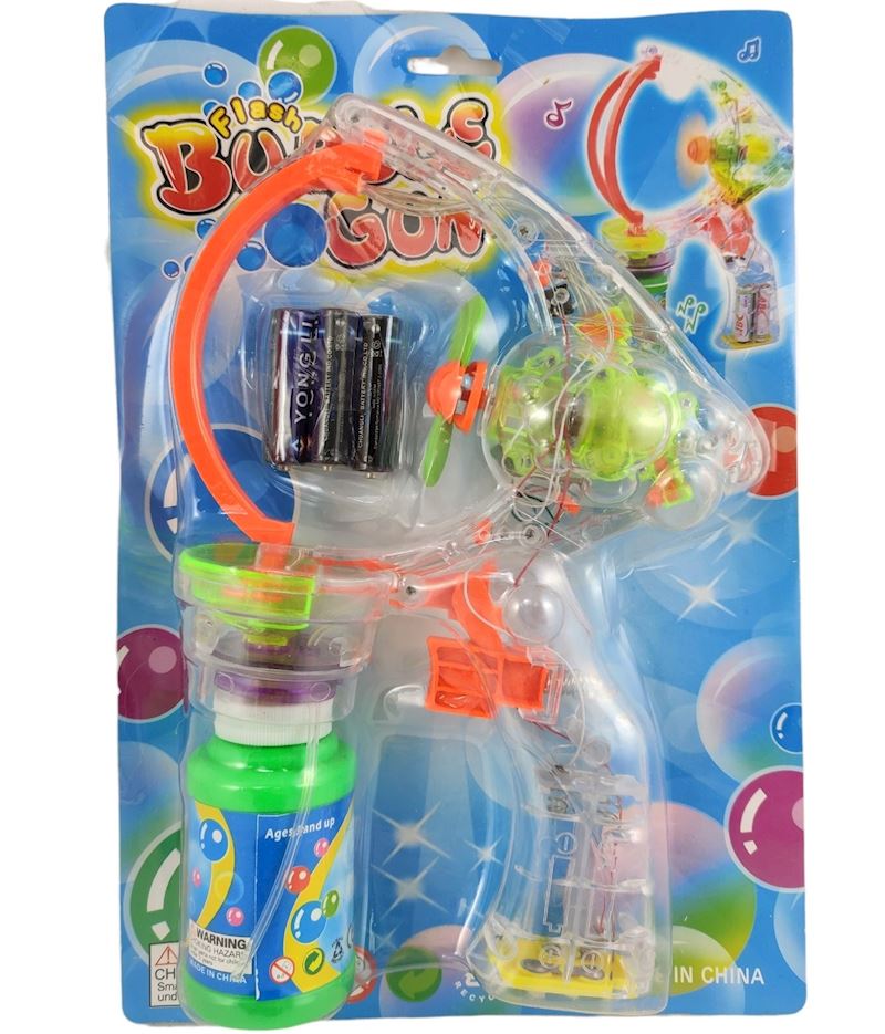 Seifenblasen Pistole mit Licht transp. inkl. 3 AA-Batterien