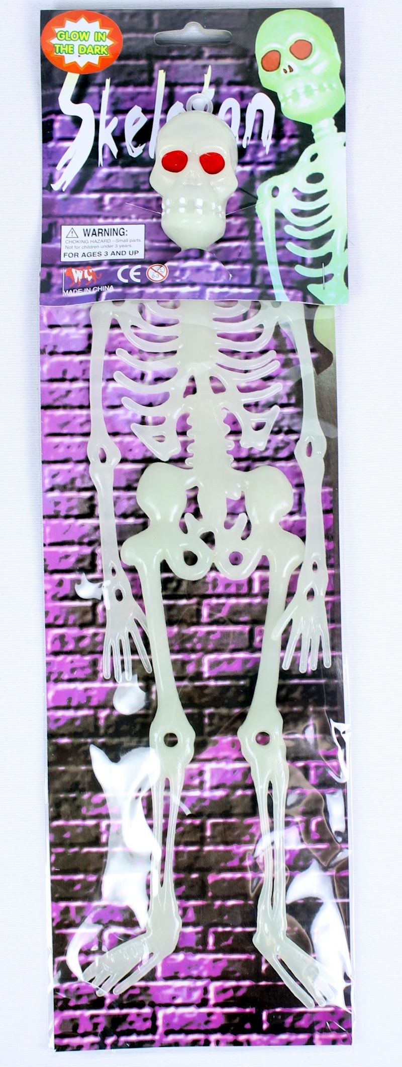 PVC Skelett 40 cm leuchtet im Dunkeln