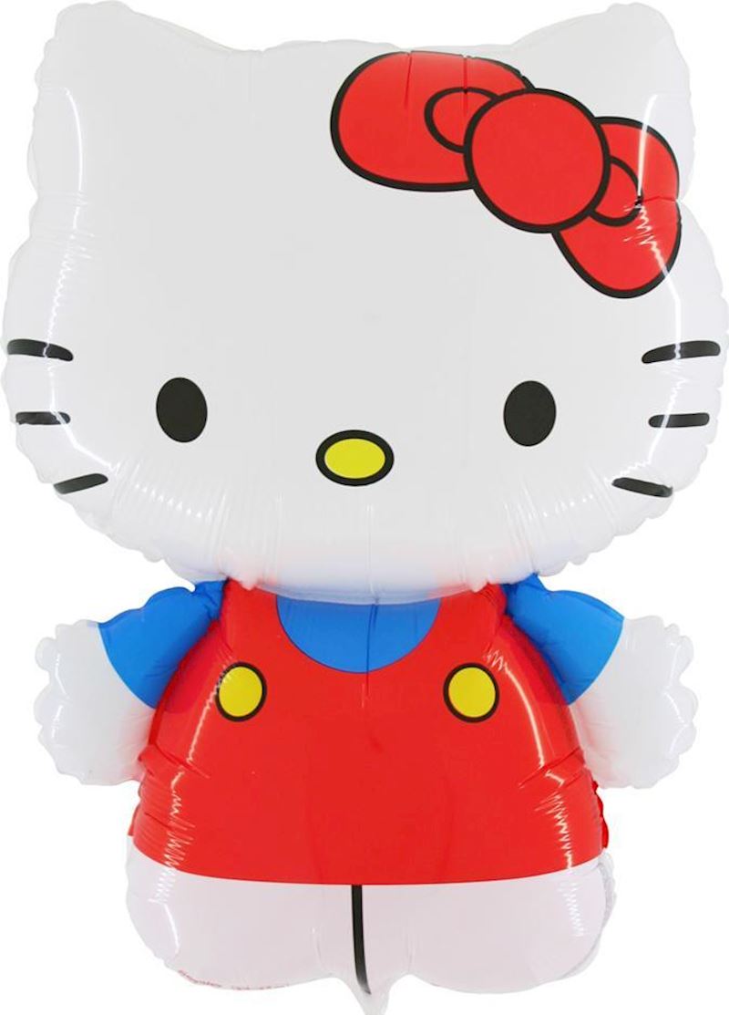Ballon alum. ouvert Hello Kitty mini rouge