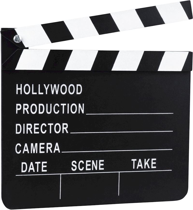 Filmklappe Hollywood 18x20 cm Holz schwarz