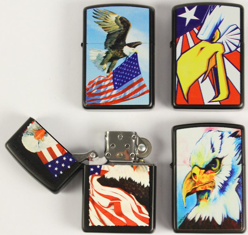 Benzinfeuerzeug American Eagle 4xsort. leer