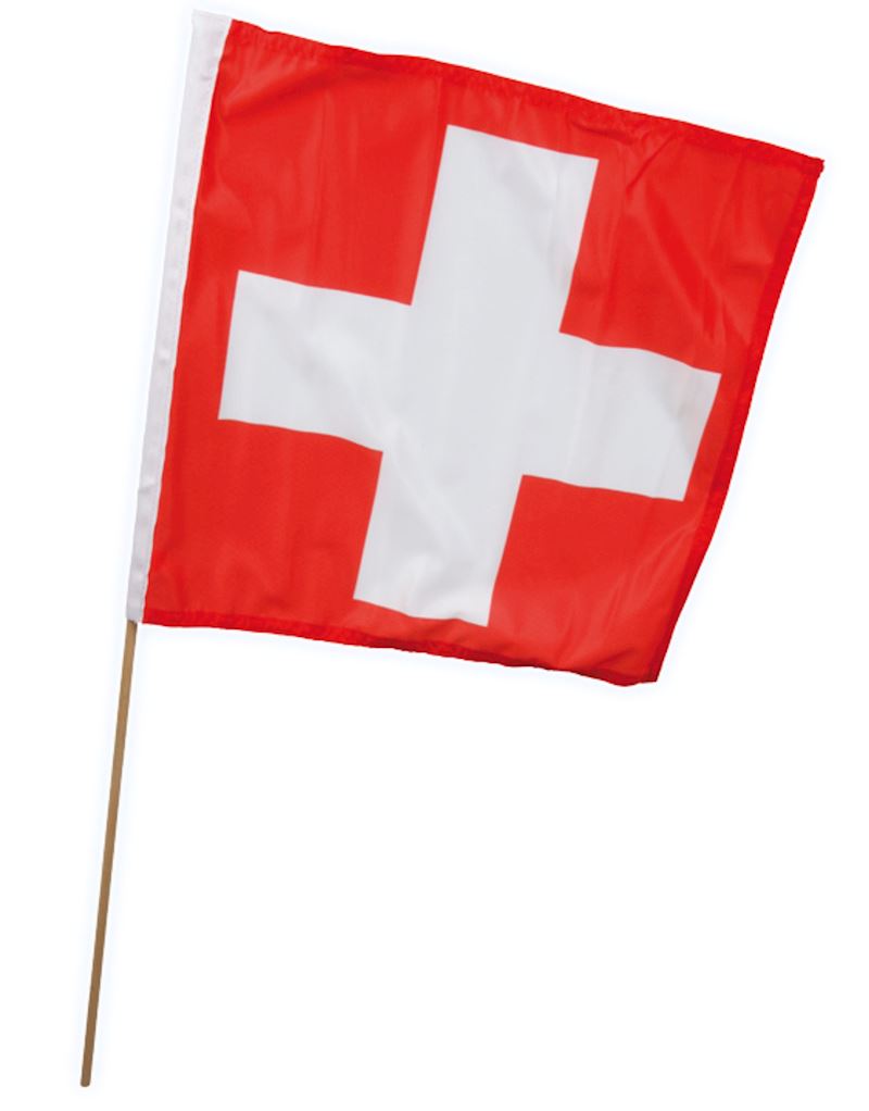 Fahne Schweiz 40x35 cm am Holzstab 85 cm