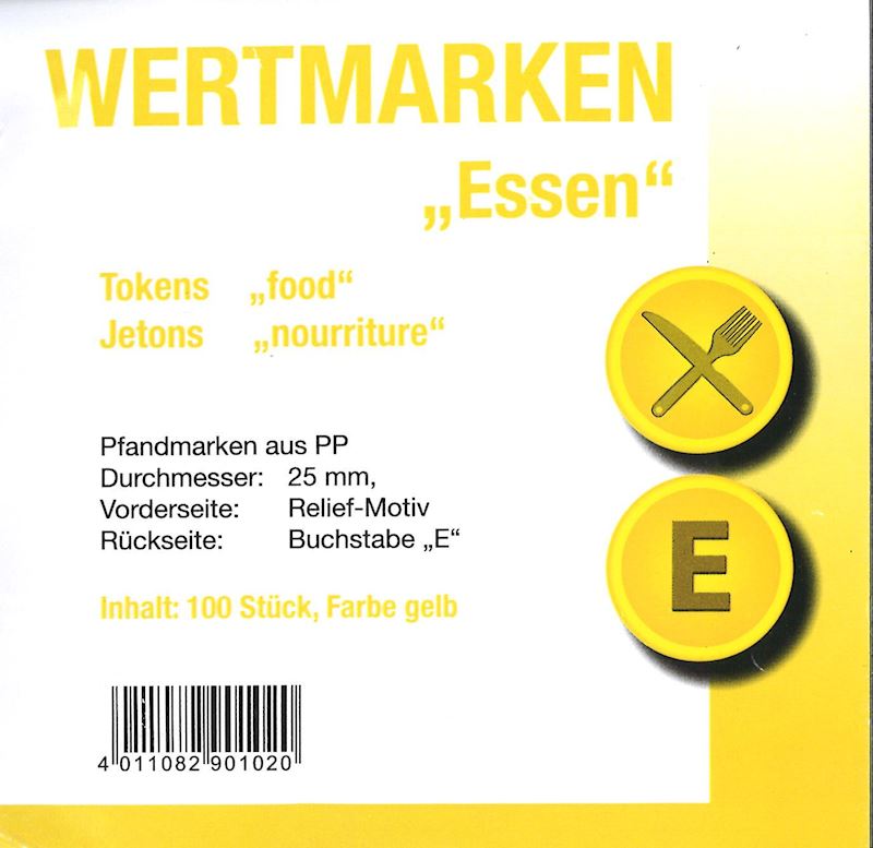 Wertmarken Jetons Essen Beutel à 100 Stk. gelb