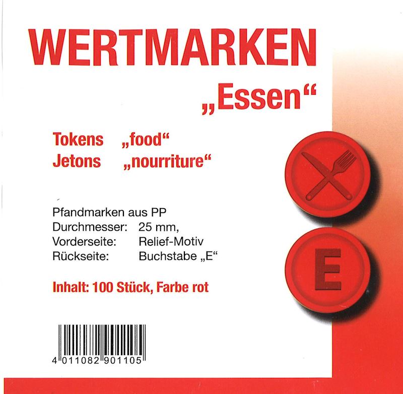 Wertmarken Jetons Essen Beutel à 100 Stk. rot