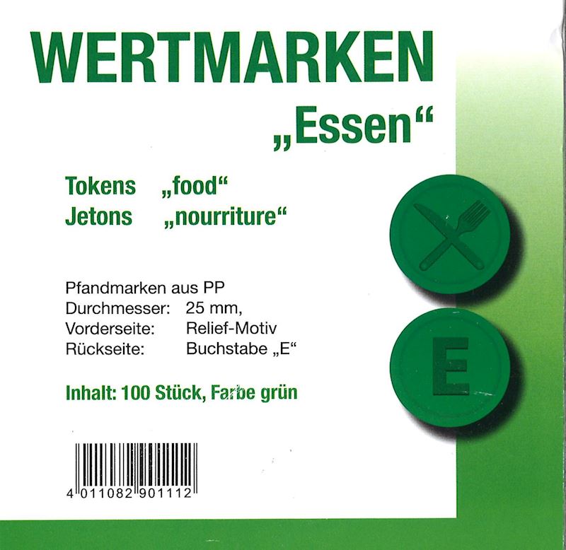 Wertmarken Jetons Essen Beutel à 100 Stk. grün
