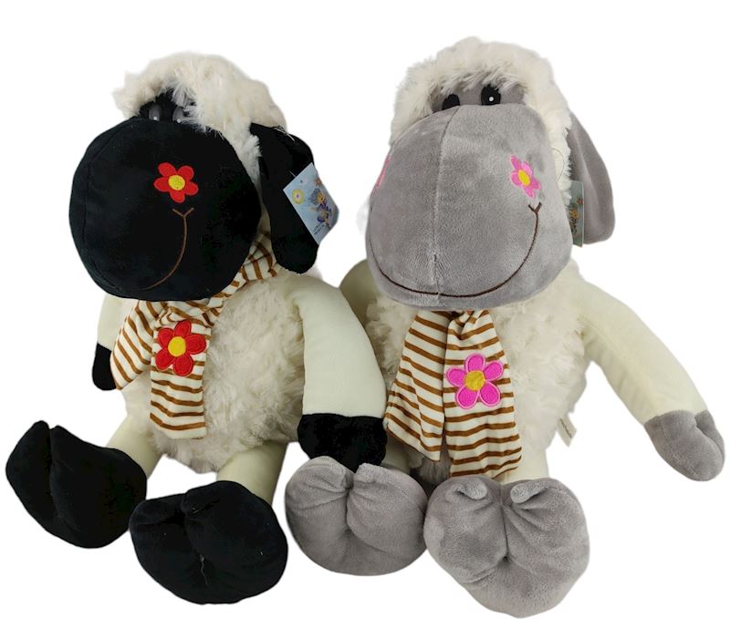 Peluche mouton 35 cm 2 sort.
