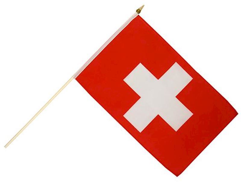Fahne Schweiz 30x45cm am Holzstab 60cm