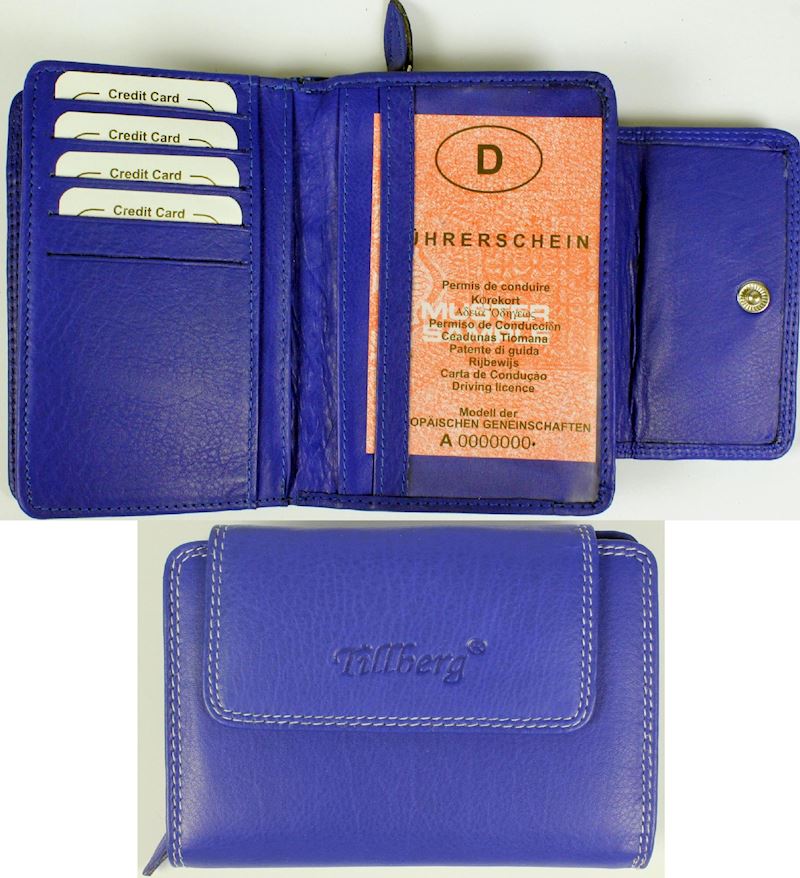Portemonnaie bleu 13x9x3cm