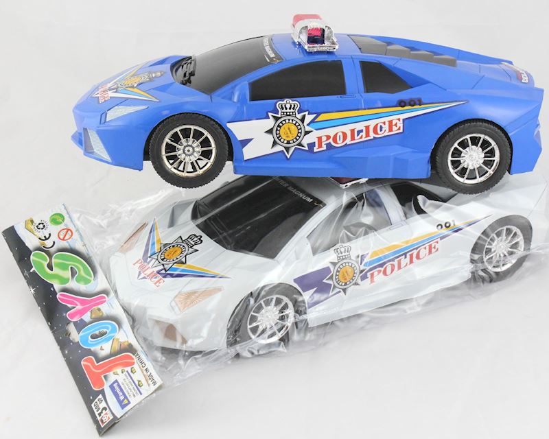 Auto Police 35cm blanc et bleu