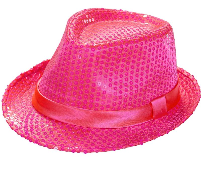 Hut mit Pailetten pink 