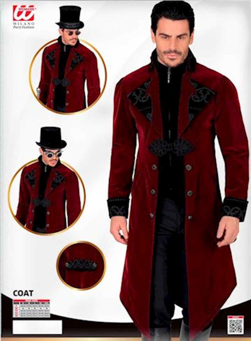 Kostüm Gothic Samtmantel Bordeauxrot, Grösse XXL