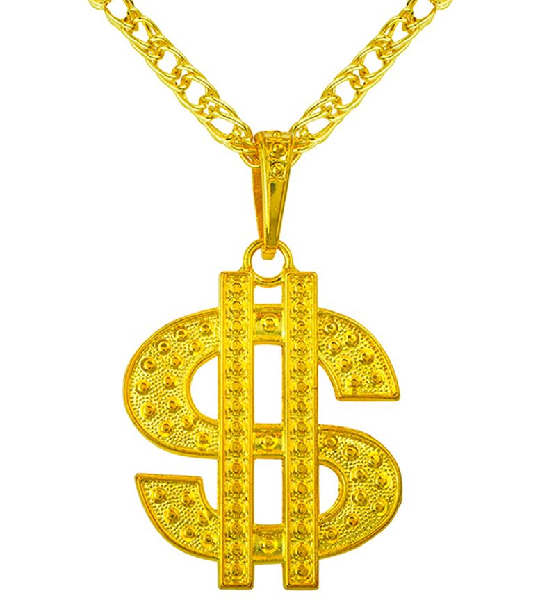 Collier dollar d'or metal 