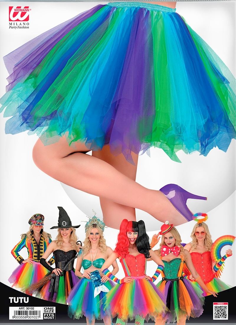 Tutu Rock blau-türkis-grün- violett one Size