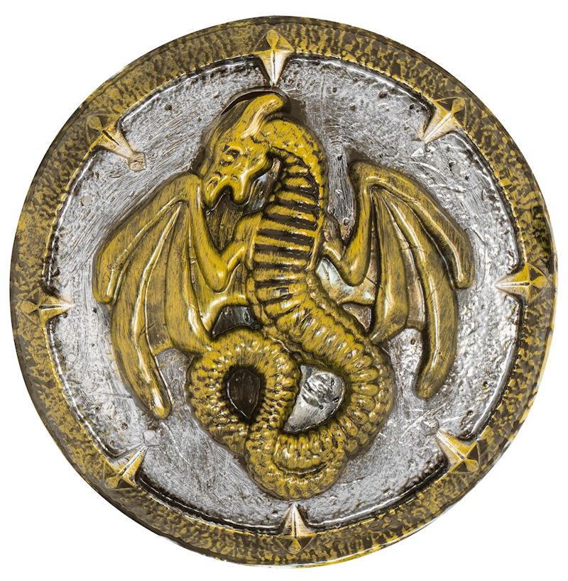 Drachen Schild mit Griffen 48 cm