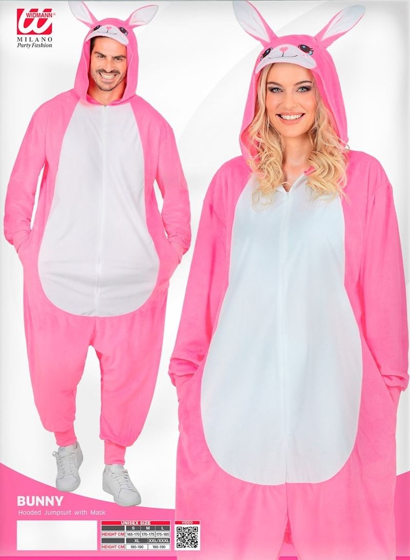 Kostüm Plüsch Häschen rosa Overall Grösse XXL