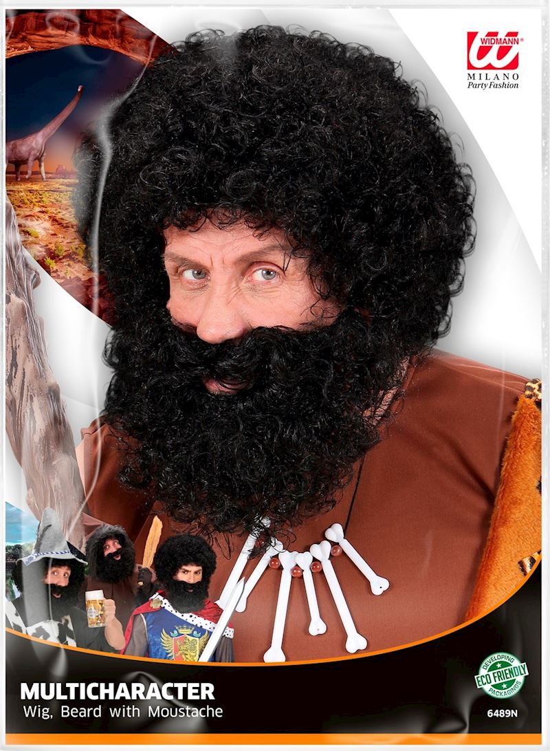 Perruque Père Fouettard avec barbe