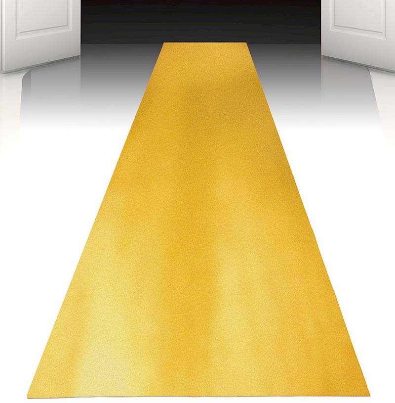 Teppich gold 450x60 cm mit Klebestreifen