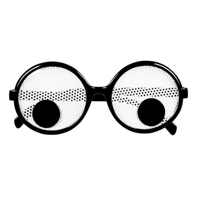 Partybrille Dizzy schwarz mit schwarzen Pupillen