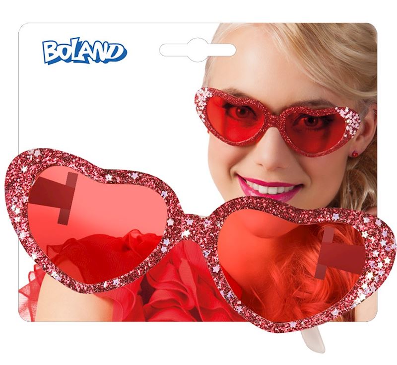Partybrille Love Heart rot 