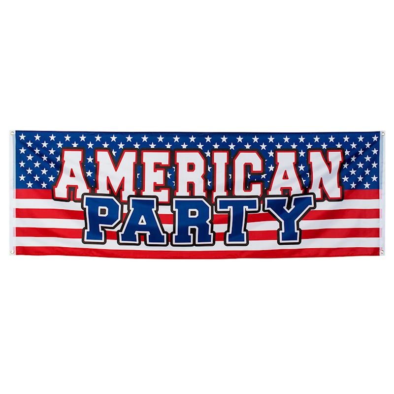 Banner American Party USA aus Polyester 74x220 cm