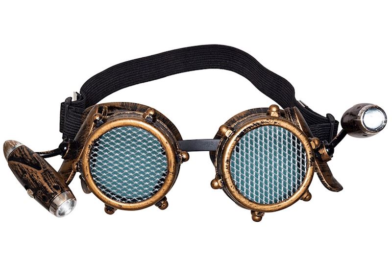 Brille Steampunk mit Licht 