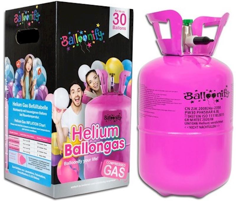 Ballongas Heliumtank 0.25 l für 30 Ballone 23 cm DM