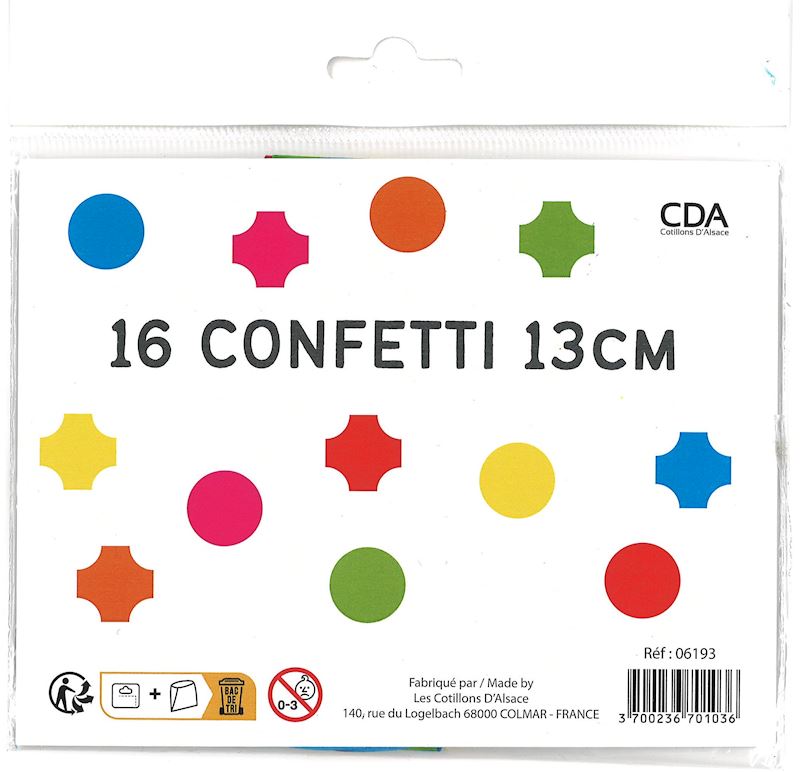 Set 16 confettis 13 cm 