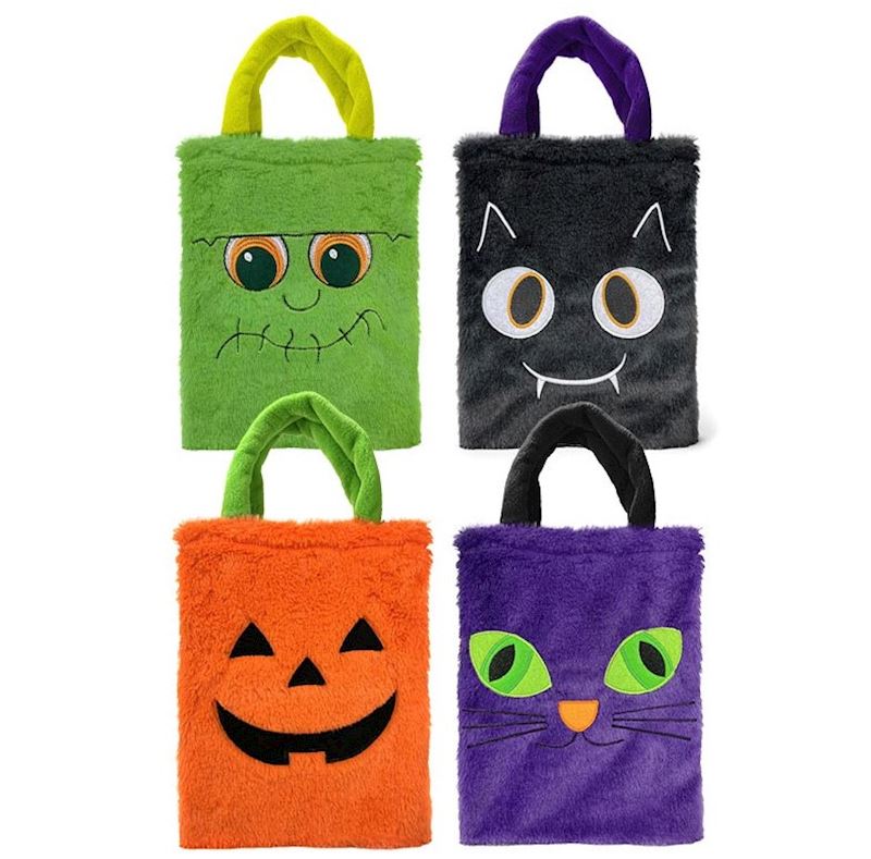Plüschtasche Halloween 23x30 cm 4xsort. Bonbontasche