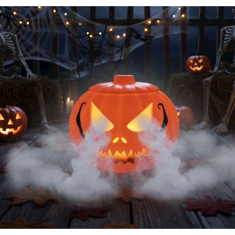 Halloween Kürbis mit Nebel 18x18x16 cm mit Licht