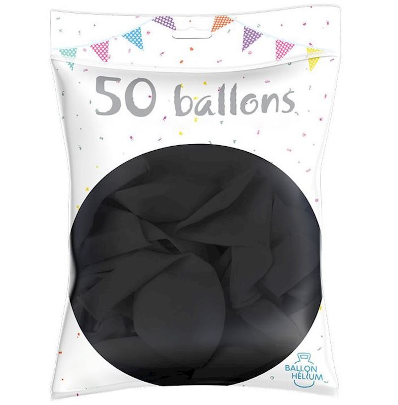 50 Ballons noir 30 cm 