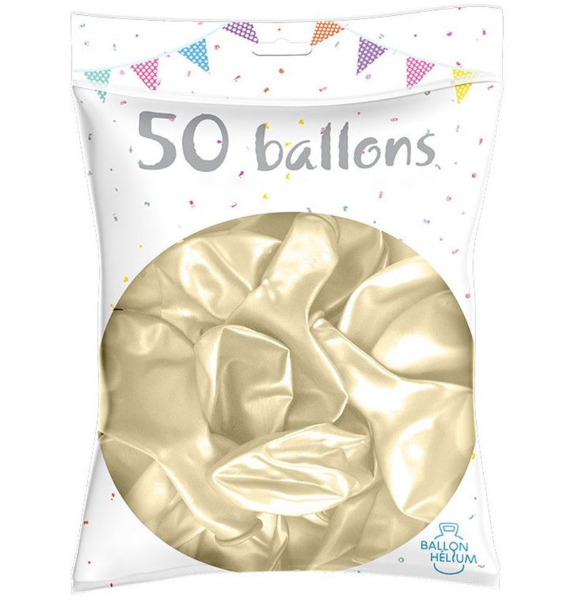 50 Ballons ivoire 30 cm 