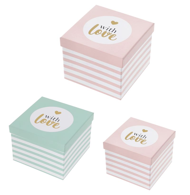 Geschenkbox Love gestreift 2 Farben