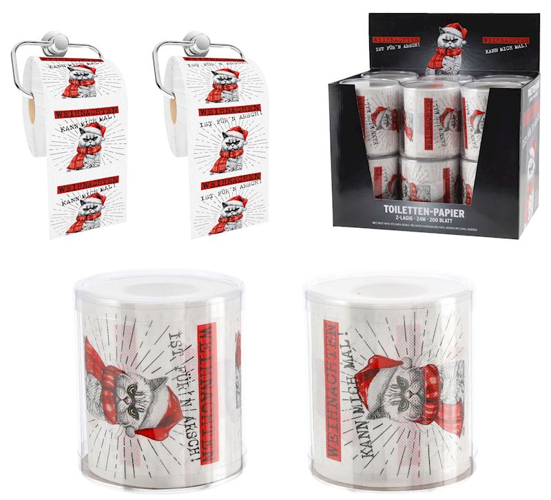 Papiers pour toilettes avec noël chat avec text allemand