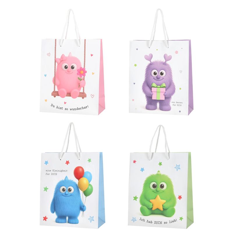 Sac cadeau d'encouragtement 4 ass. 28x37 cm