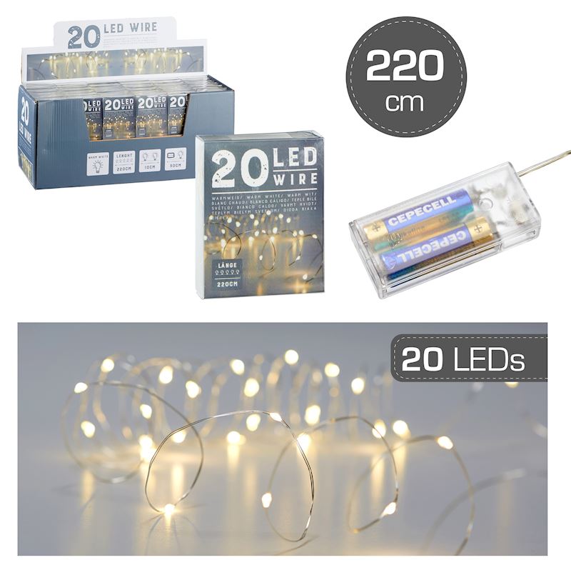 Lichterkette Mikro 20 LED warm-weiss 220 cm
