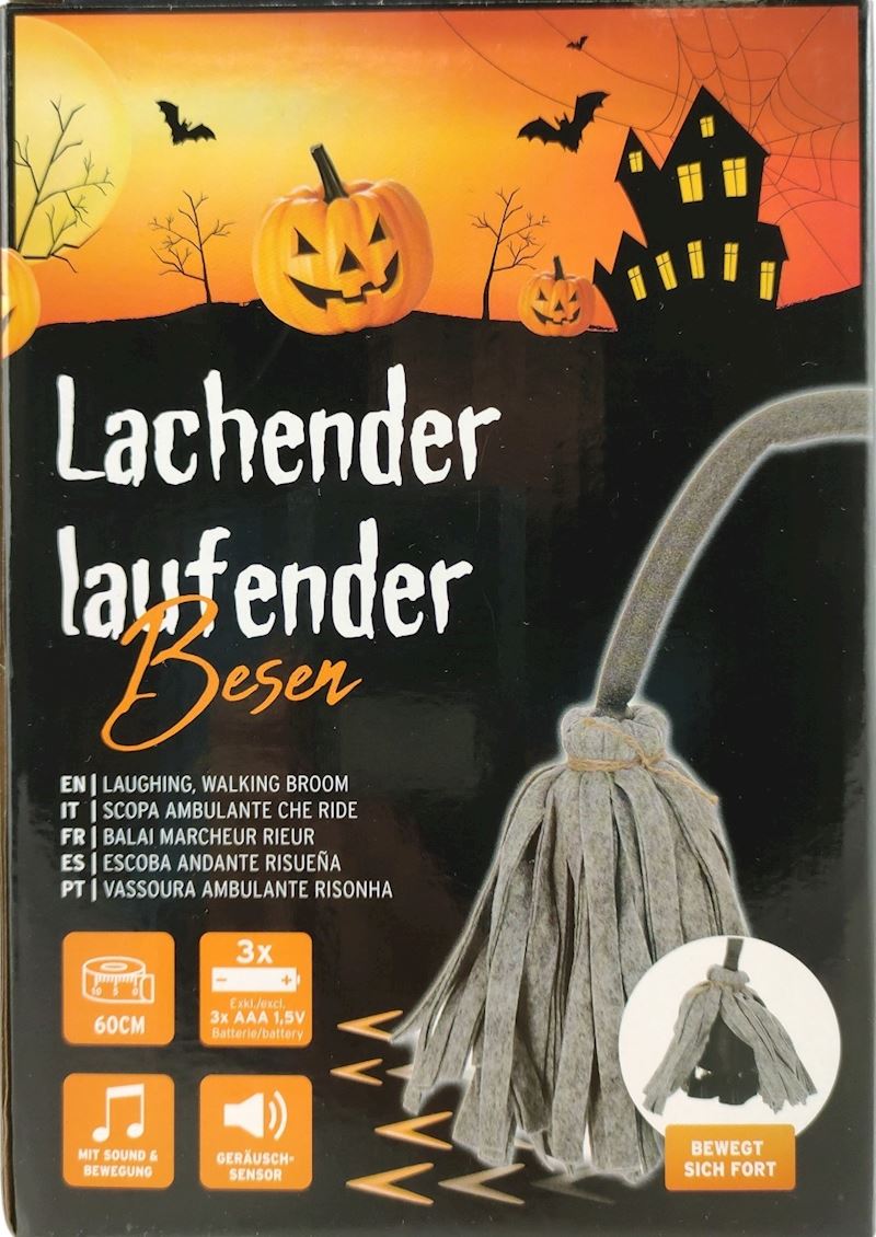 Chantant un balai qui court 60 cm, ex. piles