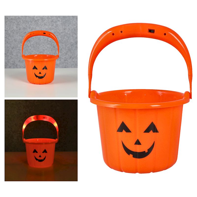 Halloween Sammeleimer LED im Henkel 10x13 cm