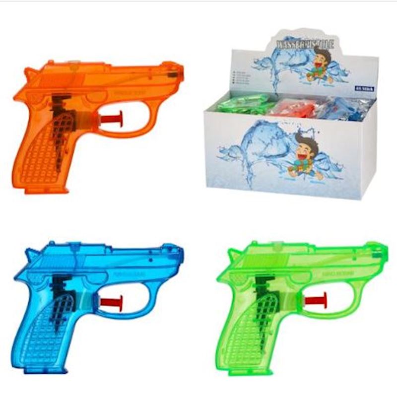 Pistolet 3 ass. 11 cm vert, bleu, orange